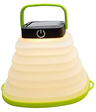 ibasenice Tragbare Campinglaterne Faltbar Mit Usb-aufladung Und Solarbetrieb Led-zeltlicht Für Outdoor-aktivitäten Und Notfälle Kompakt Faltbar Grünumrandet Für Camping Und Freizeit