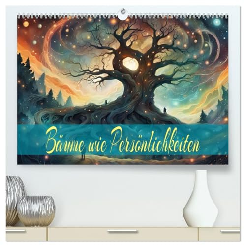 Bäume wie Persönlichkeiten (hochwertiger Premium Wandkalender 2026 DIN A2 quer), Kunstdruck in Hochglanz: Zeit-verzerrten Baumporträts, mit KI erstellt. (CALVENDO Natur)