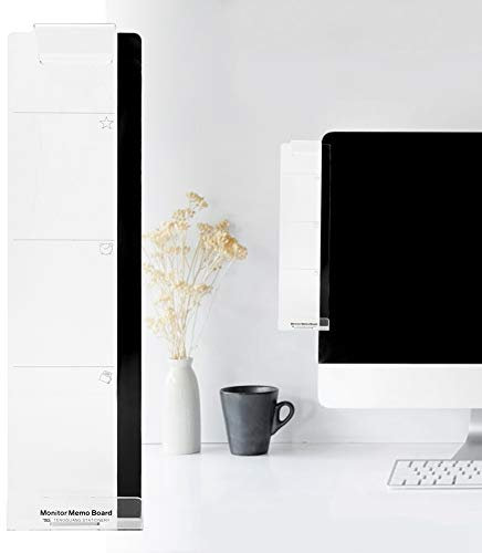 LUCKDANO Monitor Memo Board, Computer Monitor Accessoires Boards Sticky Reminder Computer Screen Monitor Memo Board Memo Board Acrylnachricht Memo (Linksmodell)