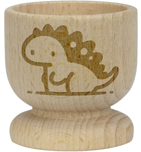 Azeeda 'Kawaii Dinosaur' Wooden Egg Cup (EC00028656)