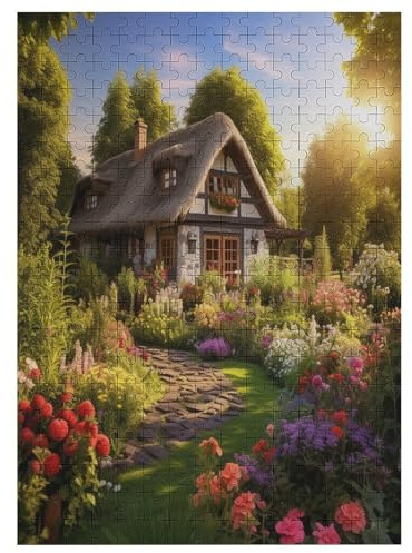 300 Teile Puzzle Für Erwachsene, Rustic Cottage -Puzzles, Kinder HolzPuzzle, Kreatives Puzzle, Geschenk Für Freunde Und Familie 42×30cm