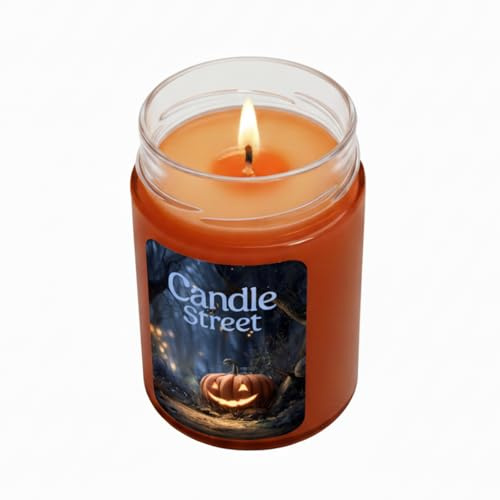 Candle Street | Duftkerze Halloween Kürbis Honig Zimt 500 g | Candle Street Jack-o-Lantern | Herbstdekoration, saisonales Geschenk | Horror Stories | warmer und würziger Duft