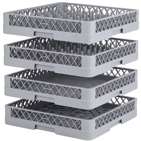MORLEOS Spülkorb | Geschirrkorb Besteckkorb Abtropfgitter Abtropfkorb | 2x Tellerspülkorb (mit Fingern) | 1x Besteckspülkorb (feinmaschig) | 1x Gläserspülkorb (grobmaschig) 50x50x10 cm