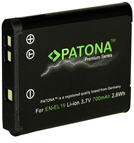 Bundlestar * PATONA PREMIUM Akku für Nikon EN-EL19 echte 700mAh - Intelligentes Akkusystem - 100% kompatibel neueste Generation + Transportbox. (Passend zu, siehe Angebot.)
