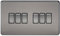 Knightsbridge SF4200BN Screwless 10 A 6-Gang 2 Way Switch, Black Nickel