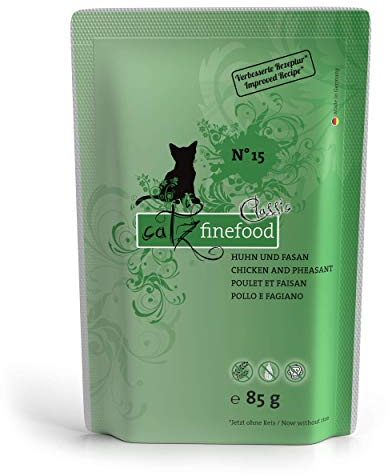 catz finefood N° 15 Huhn & Fasan Feinkost Katzenfutter nass, verfeinert mit Quinoa & Kresse, 8 x 85g Beutel
