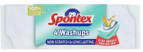 Spontex 4 Washups Non Scratch Sponge Scourers