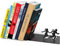 Stylische Metall Buchstütze in Schwarz - Bücherhalter für jeden Winkel, Regalbrett, Schreibtisch, Desk - Deko Buch Organizer Bücherhalter - die coolste Geschenkidee (Lauf Weg)