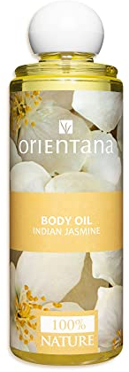 Orientana - Körperöl Mit Indischem Jasmin | 100% Natürliches Veganes | Bio Anti-Aging Kaltgepresstes Jojobaöl Mandelöl Olivenöl | Straffendes Massageöl | Hautpflege Für Damen - 210 ml