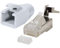 odedo Lot de 10 fiches RJ45 CAT7, CAT6A, CAT8.1 pour câble d'installation, câble de pose 10 Go AWG 22-24 PoE LAN à sertir en métal avec aide à l'enfilage et protection anti-torsion - Blanc