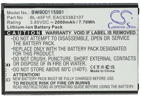 vhbw Akku kompatibel mit LG K10 Pro 2017, Fortune 2, Fortune M153, Fortune L57B Handy Smartphone Telefon (2000 mAh, 3,85 V, Li-Ion)