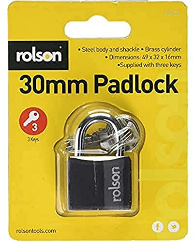 Rolson 66403 30 mm Black Iron Padlock