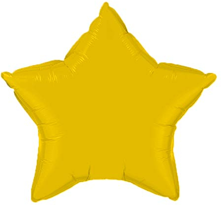 Kopper-24 Folienballon Stern 45 cm Luftballon Hochzeit Helium Ballon 18 Zoll Heliumballon Star Sternenballon XL Geburtsatag Party Deko Dekoration bunt JGA Folie Sterne (gelb)