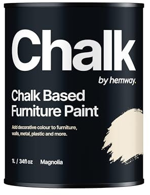 Hemway - Chalk Based Furniture Paint - Magnolia 1 L | Chalky Matt Shabby Chic Finish for Interior & Exterior Home Decor | Quick Dry & All-in-one