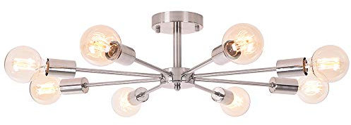 OYIPRO Modern Deckenleuchte 8-Flammig Deckenlampe Kronleuchter E27 Lampenfassung Metall für Wohnzimmer Schlafzimmer Esszimmer Balkon Restaurant Shop Bar