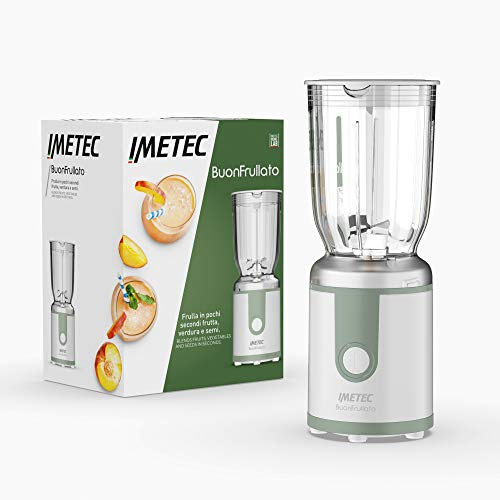 Imetec BuonFrullato, Frullatore Compatto, Bicchiere in Plastica BPA Free, Capacità 700 ml, Coperchio Dosa Liquidi, 400 W