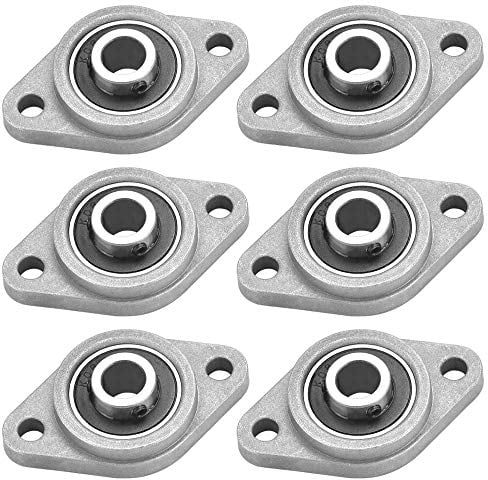 XAVSWRDE 6 Stücke KFL08 Stehlager 8mm Flanschlager Selbstausrichtend Stehlager Rhombische Flanschlager Horizontale Zinklegierung Kugellager Lagerblock für 3D Drucker Innendurchmesser 8 mm Durchmesser
