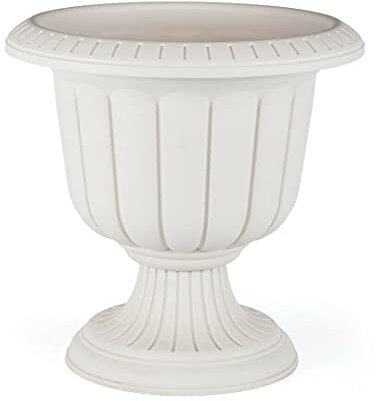 Tamersgifts Plastic Round Garden Urn Plant Pot Planter Outdoor Garden Stand Round -3 colours (Off White, Large)
