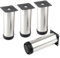 TCHOSUZ 4 inch / 10cm Metal Furniture Legs, Pack of 4 Modern Stainless Steel Round Replacement Feet for Sofa Couch Cabinet TV Stand