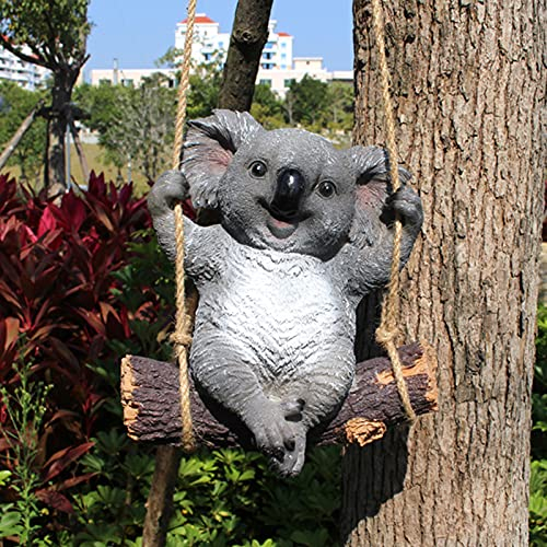 Tuelaly 1 x Panda-Koala-Statue, Cartoon-Harz-Skulpturen, realistische visuelle Tierfiguren für Zuhause, Garten, Dekoration, Koala.