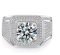 Männer Engagement Eheringe Silber 925 Schmuck Große 2.0ct Zirkonia Diamantringe Für Männer Männlich