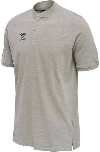 hummel Herren Hmlmove Grid Polo Shirt, Grey Melange, L EU