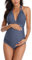 EastElegant Maillots de Bain de Maternité Une Pièce Col en V de Grossesse Maillots de Bain Halter de Maternité Bikini(Gris, Medium)