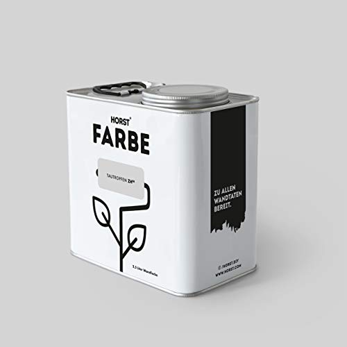 HORST Wandfarbe Tautropfen 5L - Hochwertige Innen-Farbe - Hohe Deckkraft & Schnelltrocknend - Geruchsneutral - Spritz- & Tropffrei - 100% Natürlich - Grau