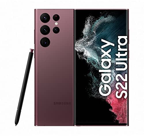 Samsung Galaxy S22 Ultra, Téléphone mobile 5G 128Go Bordeaux, Carte SIM non incluse, smartphone Android, Version FR, Rouge