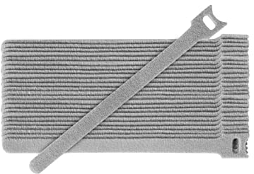 Fix&Easy Klettband Kabelbinder 12,5x200mm silber grau anthrazit 25 Stück Set Klett Binder wiederverwendbar für Sichtschutz Windschutz Blickschutz Balkon