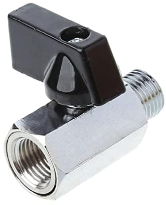 kxnps Brass Mini Ball Valve 1/4'' BSP Male to Female Thread Air Compressor Hose Ball Valve Switch Handle Replacement Pneumatic Plumbing Connector Pressure