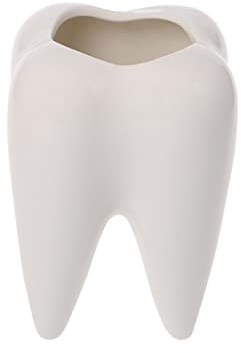 Kleine Keramik-Sukkulenten-Töpfe – 7,6 cm Zahnform, Pflanzgefäße für drinnen und draußen, für Sukkulenten und Kräuter, perfekt als Pflanzgefäß, Zahnbürstenhalter, Stifthalter oder Zahnarztgeschenke