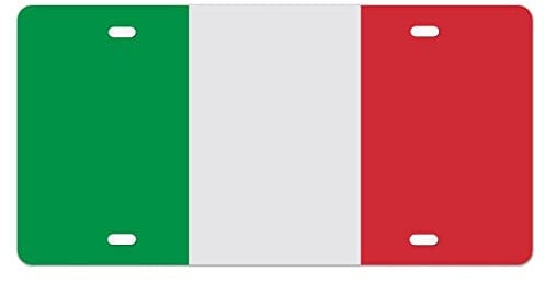 Nummernschild Italien-Flagge, Kennzeichenrahmen, Nationalflagge, patriotische Dekoration, Metall, Frontkennzeichen, personalisierbar, Autoschild, Neuheit, Nummernschild, Abdeckrahmen, 15,2 x 30,5 cm