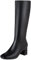 Lroey Reoly Stivali da Donna a Metà Polpaccio con Tacco a Blocco, Stivali da Vestito Tacco Medio Square Toe Boots Zip Solid Stivali da Festa 171 Nero Numero 31 EU