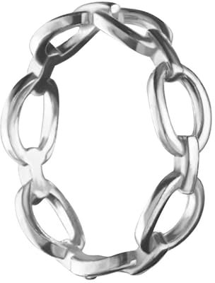 ACELINE Damen Ring 925 Silber, Kettenring Damen Herren, Kettenring rhodiniert, made in Italy