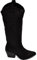 Malu Shoes Stivali donna camperos texani stile western nero liscio su pelle scamosciata tinta unita altezza polpaccio (37 EU)