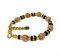 Sospiri Venezia Bracelet Femme composé de 7 Perles en Verre Diamètre 8 mm Bracelet en Verre de Murano Original Bijou Idée Cadeau Made In Italy Certifié, Beige-Noir
