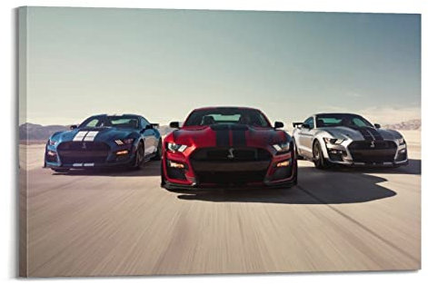 JONZA Sportwagen-Poster für Ford Shelby Mustang Muskelauto, dekoratives Gemälde, Leinwand, Wand- und Kunstbild, Familien-Schlafzimmer, Dekoration, 40 x 60 cm