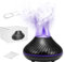 Flame Diffuser Aromatherapy Essential Oil Diffuser & Humidifier 130ml Ultrasonic USB, Ultra-Quiet Auto Shut-Off with 7-Color LED Flame Effect Night Light for Bedroom Office Home (Black)
