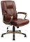 CLATINA High Back Executive Office Chair, Ergonomic PU Leather Computer Desk Chairs with Soft Padded Armrests, Adjustable Tilt Swivel Rolling Comfy Managerial Chair with Champagne Gold Legs, Brown
