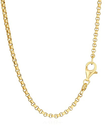 NKlaus Erbsketten rund in 925 Silber Gelbgold vergoldet, 42cm, 45cm, 50cm, 2,1mm Breite – Stilvolle Vielfalt für Ihren Look