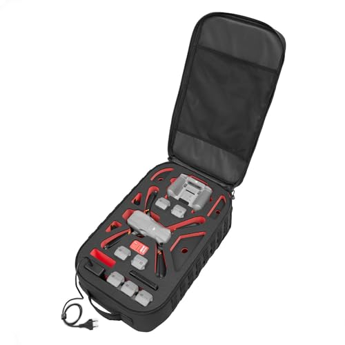 TomCase großer Rucksack „Ready to Fly“ für DJI Air 3S Fly More Combo, DJI RC 2 oder Standard Controller & viel Zubehör + “Akkus Laden im Inlay”Funktion