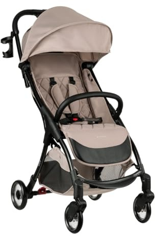 Kikkaboo Kinderwagen Buggy Cloe bis 22 kg Aluminiumrahmen faltbar Getränkehalter braun