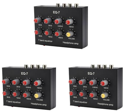 Clyictz EQ-7 - Amplificador de audio para coche, ecualizador de ecualizador de 7 bandas, ecualizador de sonido digital de 2 canales