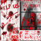 Halloween Deko Innen Fensterbilder Sticker, Halloween Fensterdeko GroßE HaustüR Deko Gruselig Fenster, Halloween Deko Outdoor Wall TüR Blut HandabdrüCke FußAbdrüCke Horror Aufkleber Party Accessoires