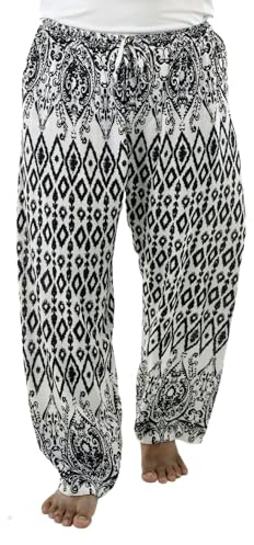 PANASIAM Relaxhose ISAN - Haremshose, Wellnesshose, Lounge-Hose, Wohlfühlhose, Freizeithose, Sommerhose - Unisex Damen & Herren - Urlaub, Kur, Spa