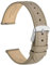 WOCCI 18mm Grace Uhrenarmband für Damen, Top Grain Leder, Schnellverschluss, Silberner Schnalle (Tee)