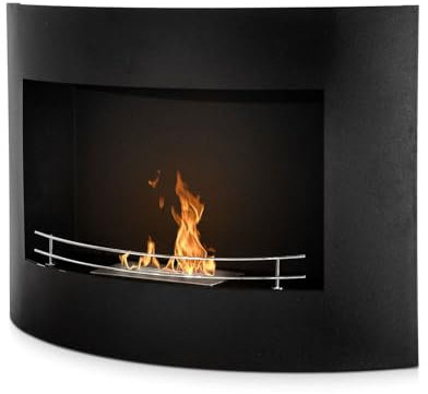 Tokyo Bioethanol-Kamin zur Wandmontage, mit abgerundeten Kanten, 63 x 15,5 x 45 cm