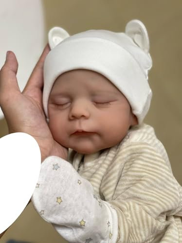 Anano Reborn Kleinkind Puppen Eric, 20-Zoll realistische schlafende Neugeborene Baby Puppen, die echt Aussehen, realistische Baby Puppe mit gemaltem Haar für Kinder Alter 3+