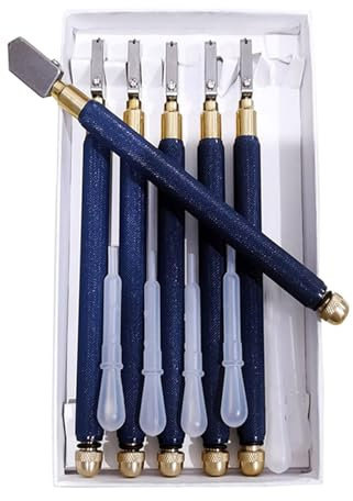 Coupe-verre À Huile TC-17 Poignée En Métal Outil Coupe À Tête Droite En Diamant 5-12mm Adapté À Carreaux Verre 6 Pièces